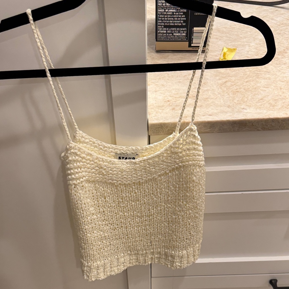 STAUD Ivory Knit Camisole